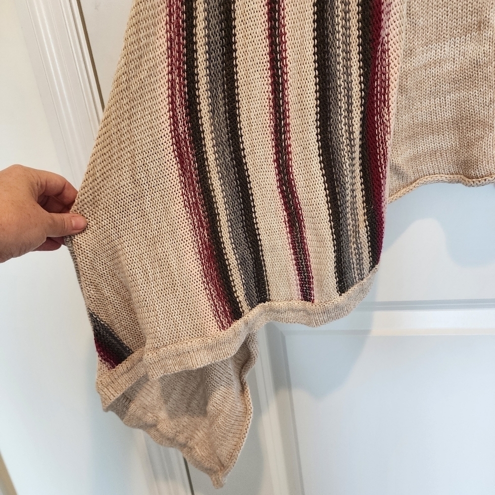 TORRID Multi-Color Striped Open-Front Waterfall Knit Cardigan Women's 1X Layer - Picture 10 of 13